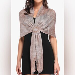 Elegant Metallic Shawl Wrap